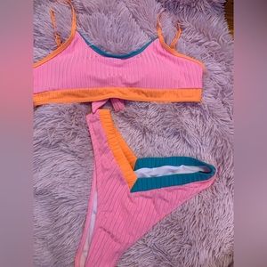 Shein 2 piece color-block bikini, size L